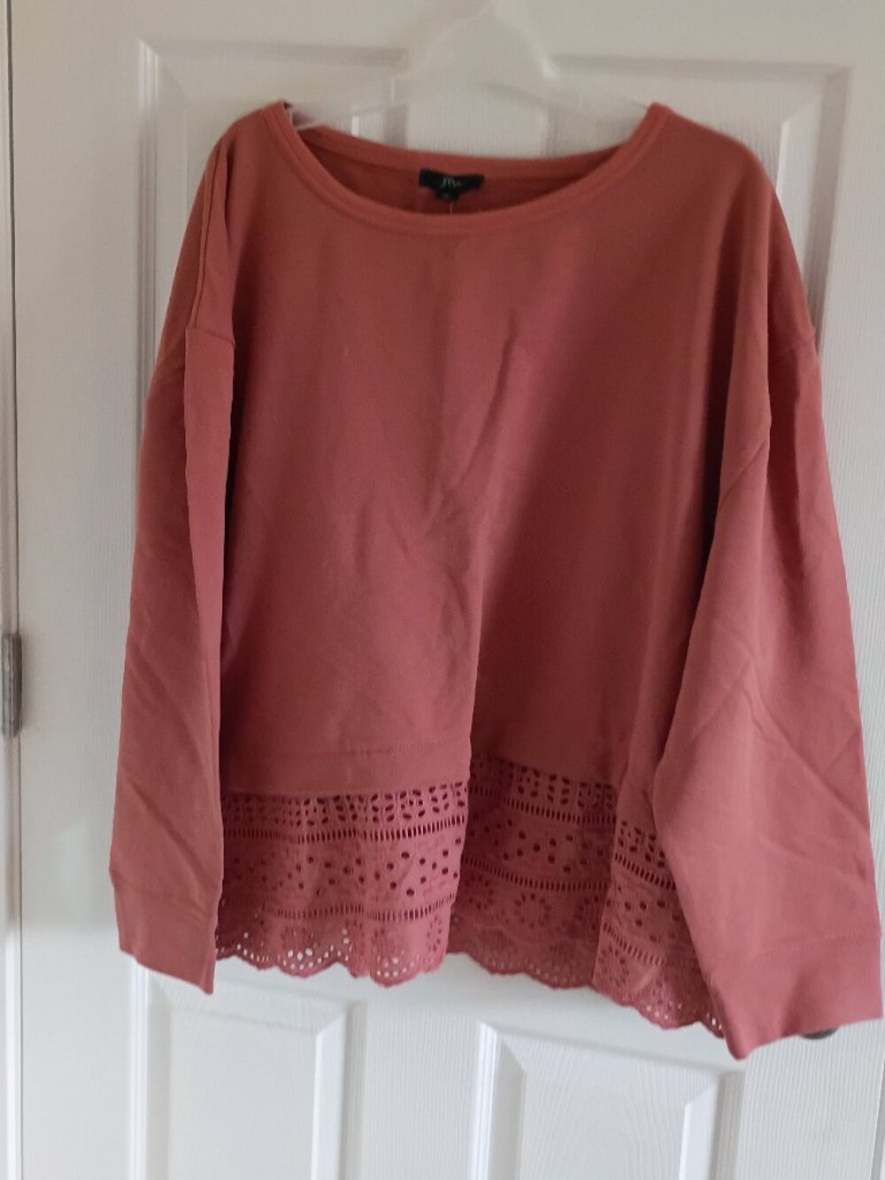NWT J Crew Pink Sweatshirt Twofer Size 3X - Picture 1 of 4